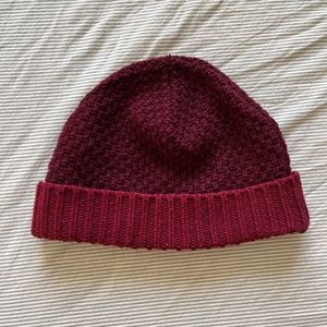 Oliver Spencer Maroon Wool Beanie